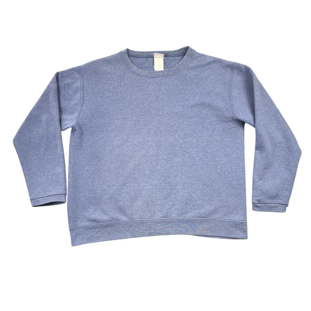 Vintage Y2K Hanes Her Way Premium Blue Crewneck Sweatshirt Minimalist - M